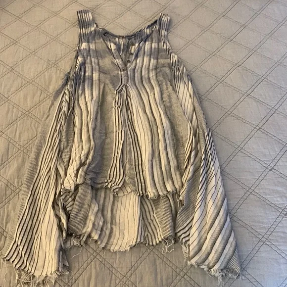 Free People Flowy Sleeveless Striped Tunic Top - size small - Picture 1 of 5